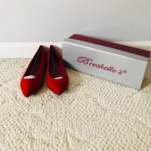 Brand New Breckelles Red Pointed Toe Flats